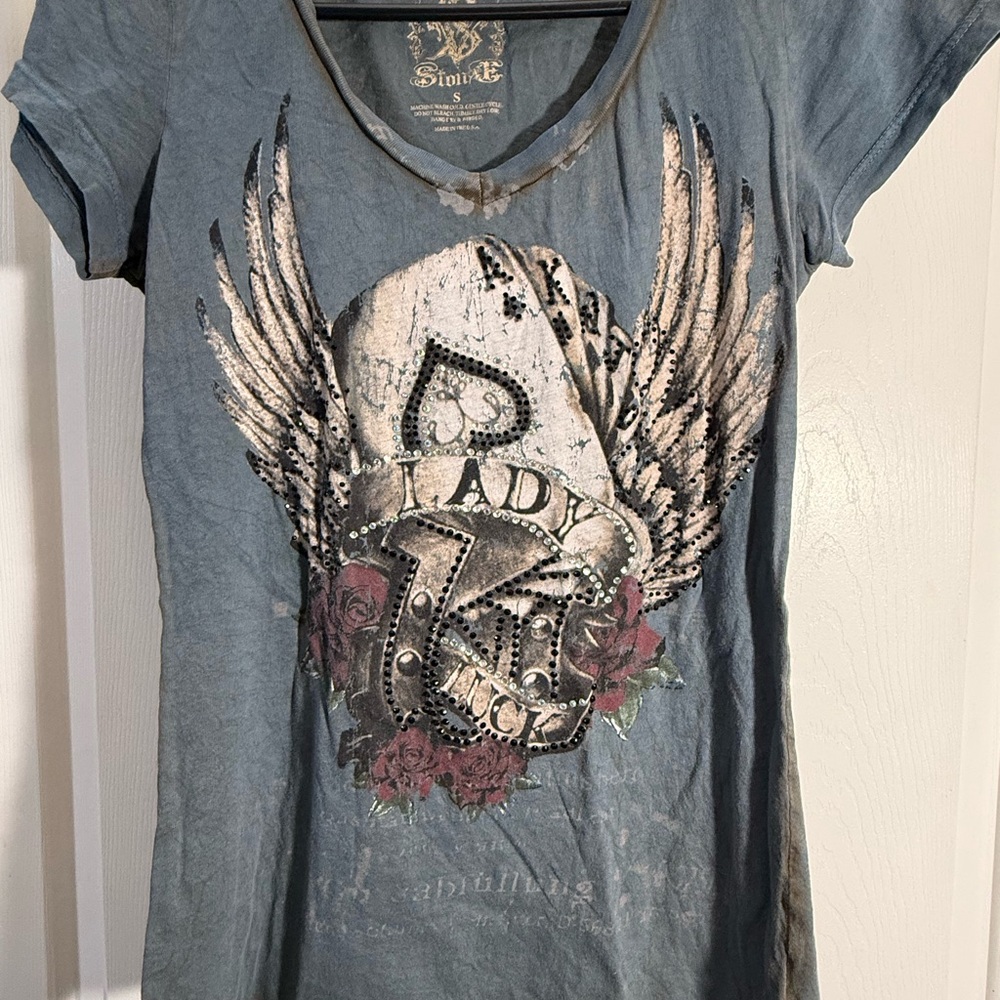 Women's Blue Graphic Tee